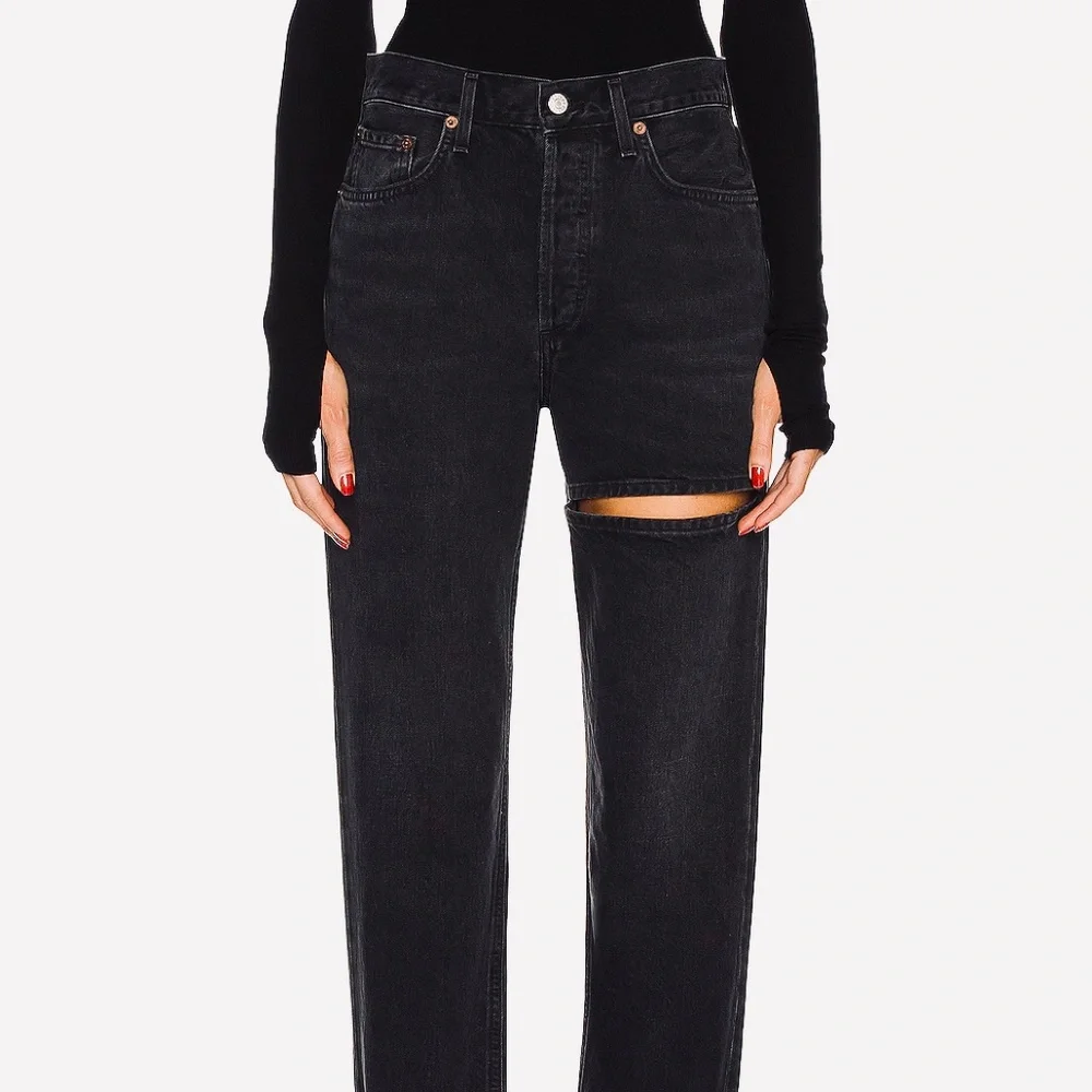 AGOLDE Lana Slice Mid Rise Vintage Straight Leg Jeans Color Decent